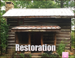 Historic Log Cabin Restoration  Bynum, North Carolina
